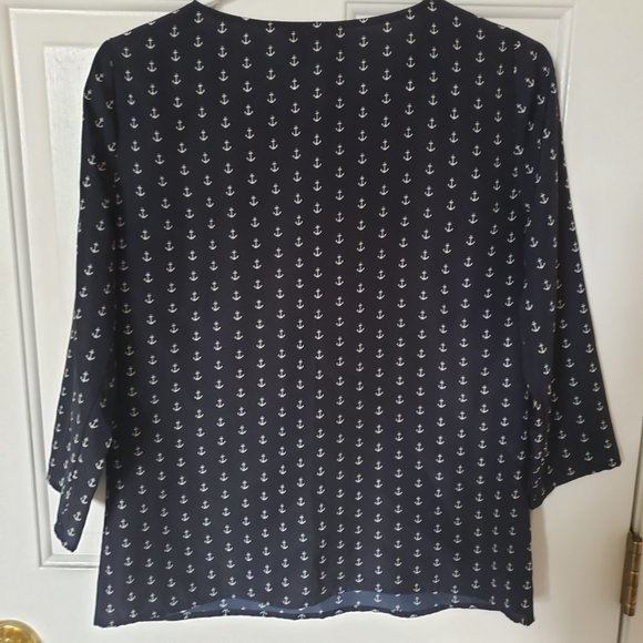 J Crew Anchor Top XS Navy White - Picture 4 of 4